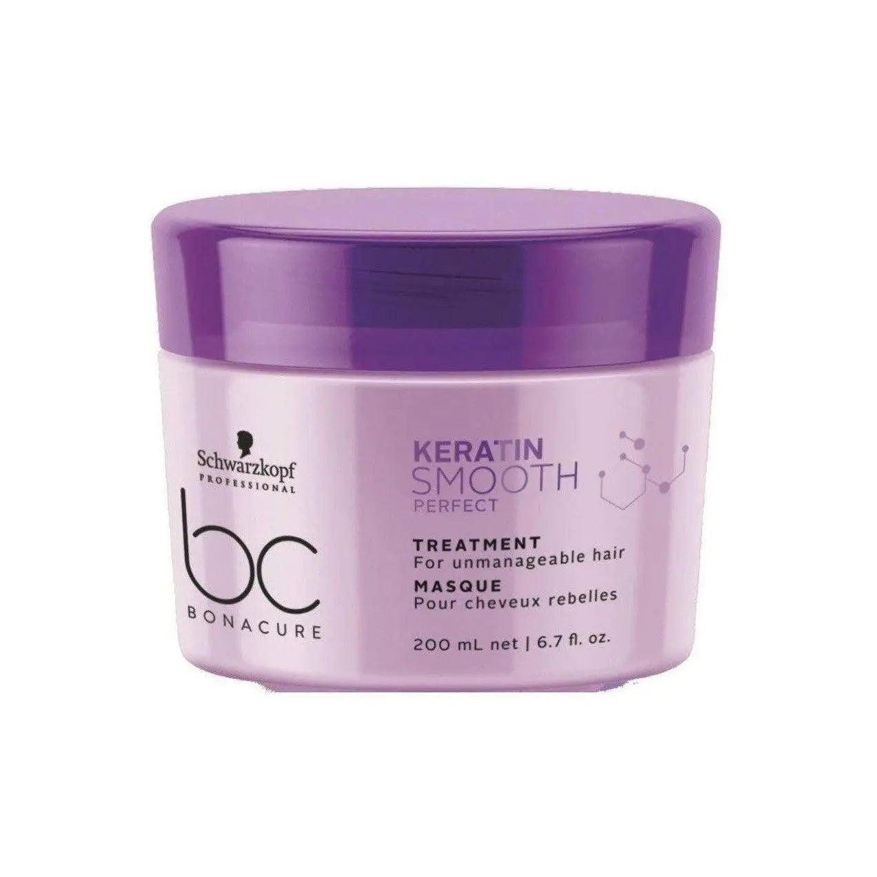 Purple and white jar of Schwarzkopf Keratin Smooth Perfect Treatment - 200ml