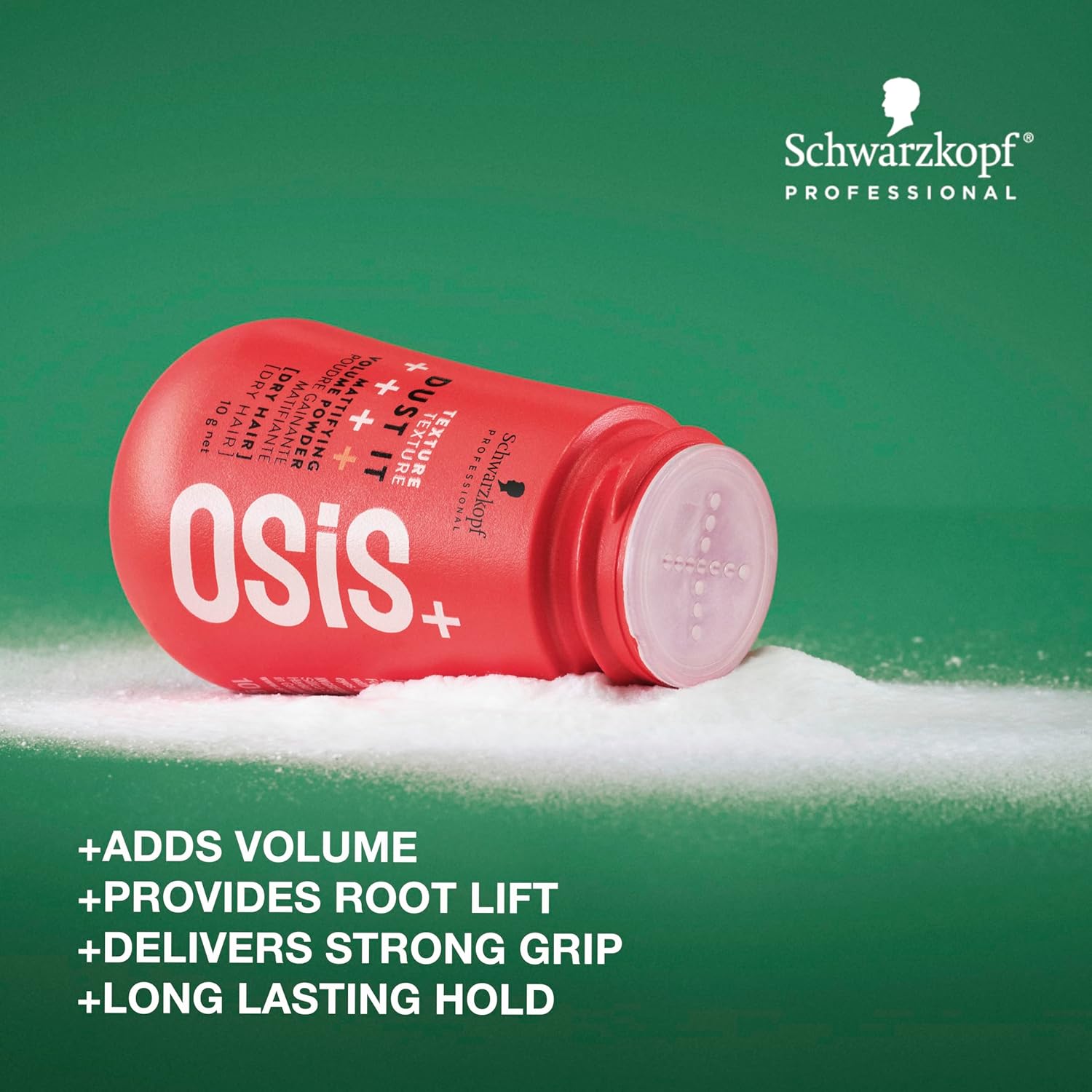 Schwarzkopf OSiS Dust It Mattifying Volume Powder 10g delivers root lift and long-lasting hold for stylish hair.