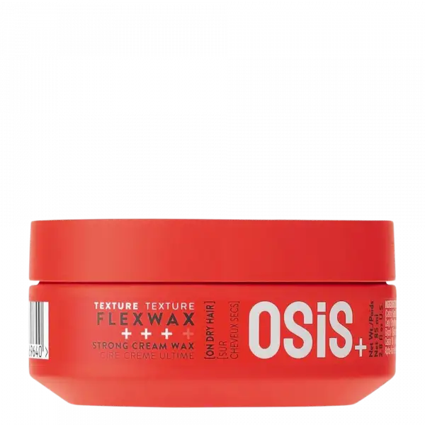 Red container of Osis+ Texture Flex Wax hair styling product.