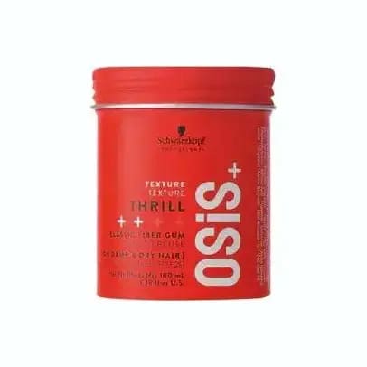 Jar of red paint with white background for Schwarzkopf Osis+ Thrill 100ml elastic fibre gum