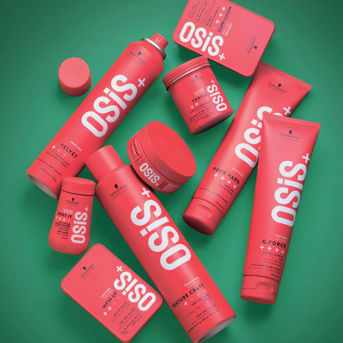 Schwarzkopf Osis+ Velvet (wax effect spray) offers lightweight texture for chic hairstyles. Perfect for flexible styling.