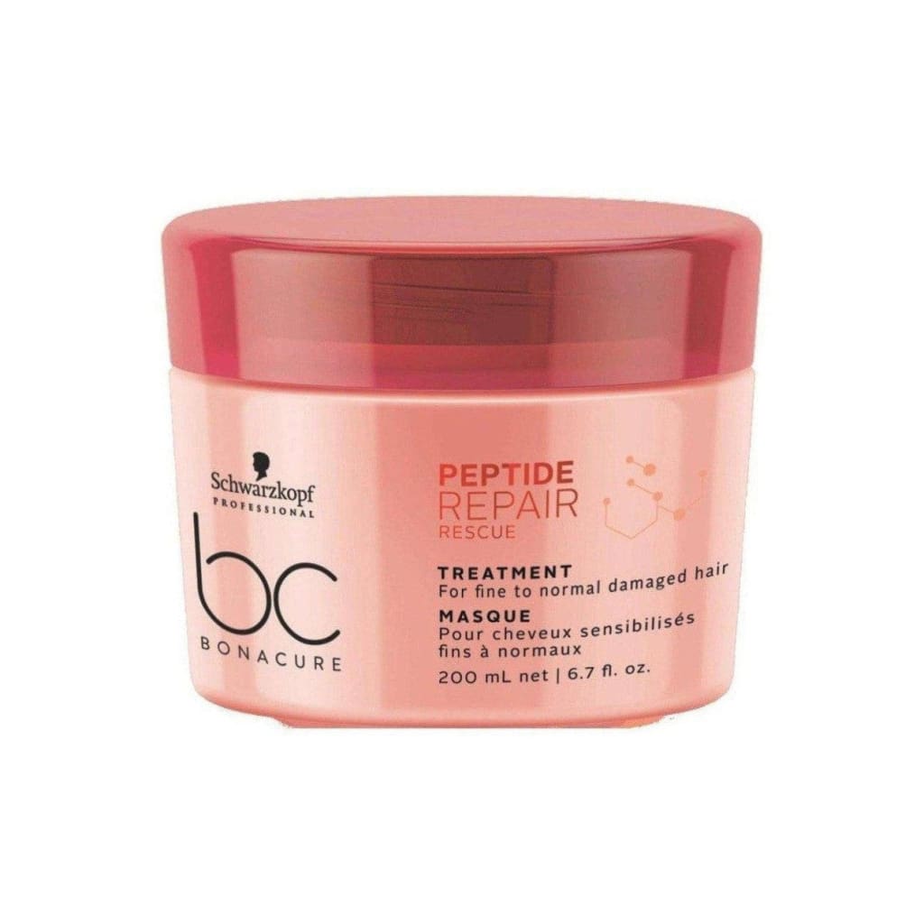 Pink Schwarzkopf Peptide Repair Rescue Treatment jar for damaged hair - 200ml