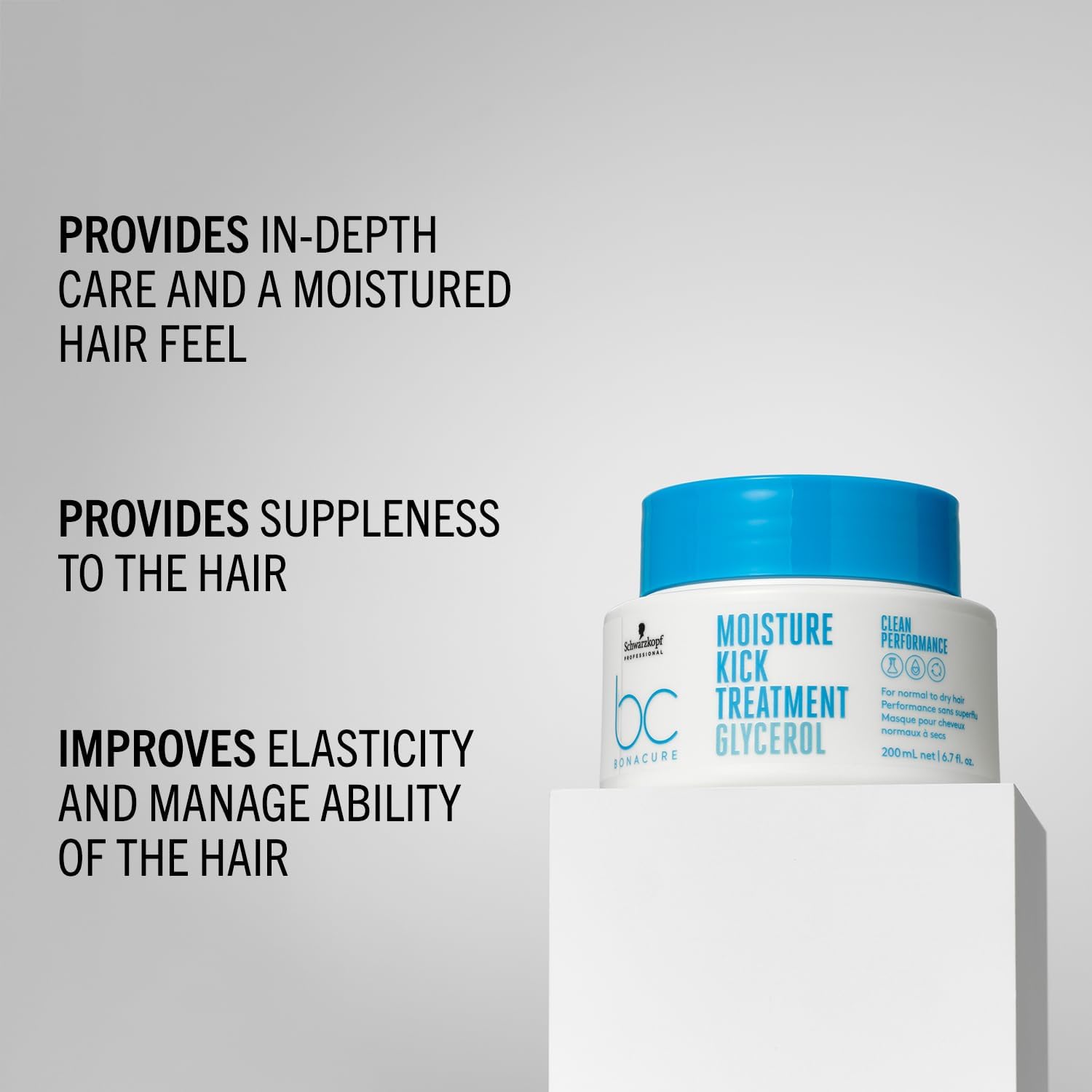 Schwarzkopf Professional BC Moisture Kick Treatment - 200ml offers deep hydration and improved manageability for hair.