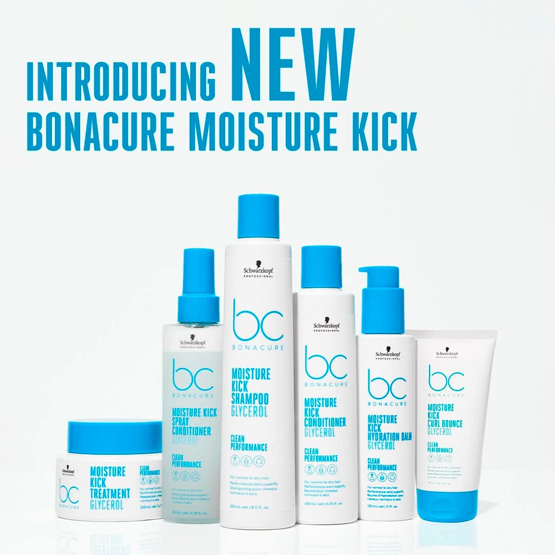 Schwarzkopf Professional Bonacure Moisture Kick Spray Conditioner - 200ml offers hydration for normal to dry hair.