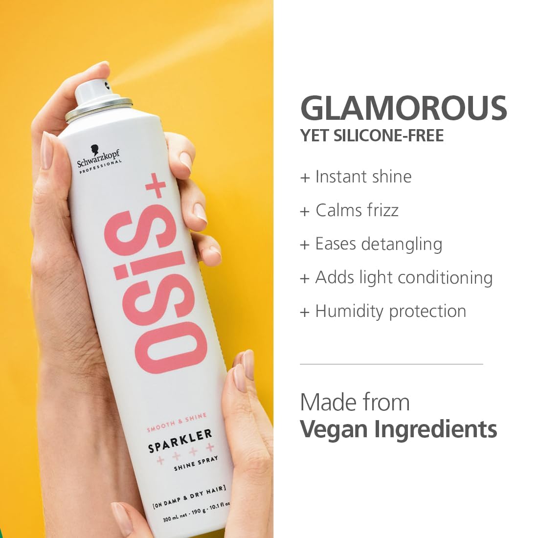 Schwarzkopf Professional Osis Sparkler Shine Spray 300ml adds instant shine and light conditioning for glossy hair.