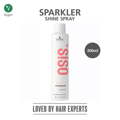 Schwarzkopf Professional Osis Sparkler Shine Spray 300ml for glossy, radiant hair, loved by hair experts.