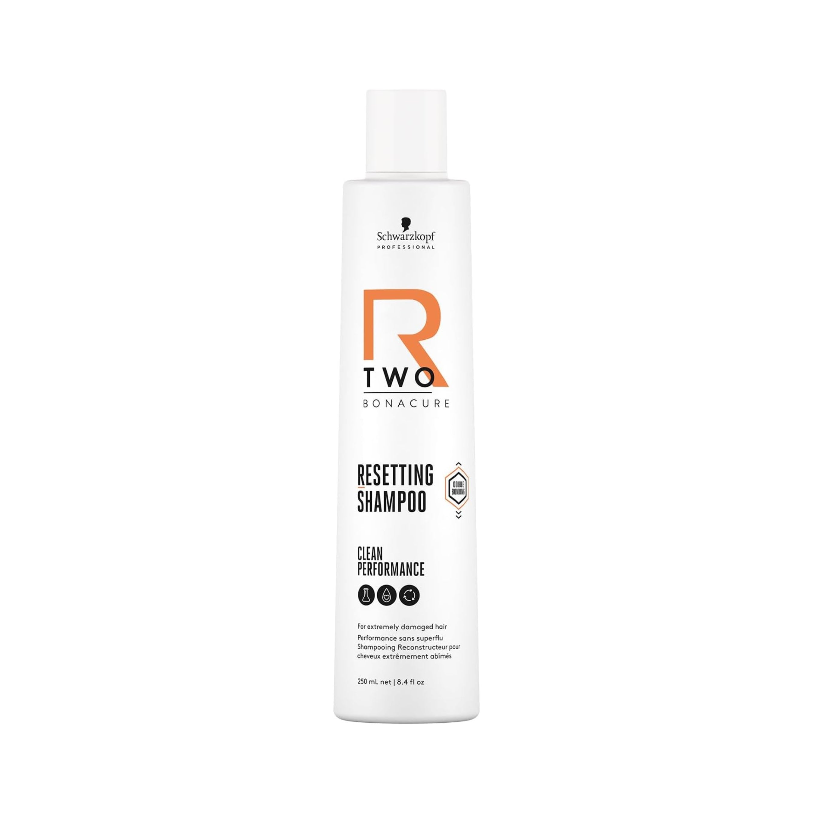 Schwarzkopf R-Two Resetting Shampoo 250ml revitalizes extremely damaged hair with gentle, intensive cleansing.