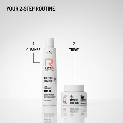 Schwarzkopf R-Two Shampoo: Cleanse & Treat Damaged Hair. Professional Hair Repair. Bonacure Resetting Shampoo