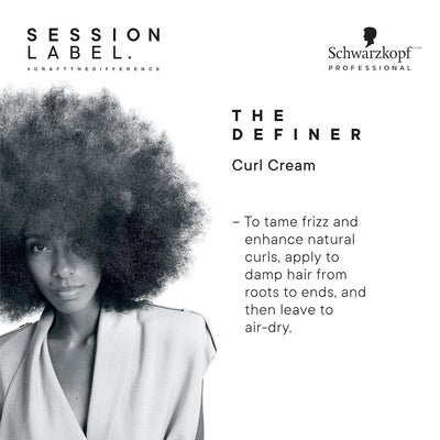 Schwarzkopf Session Label The Definer Curl Cream: Define Curls, Tame Frizz, Vegan Hair Product for Natural Styles & Definition