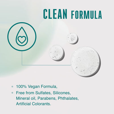 Clean Vegan Formula: Sulfate & Silicone Free. Hair Care for Volume, Shine & Health. Beauty Product Image.