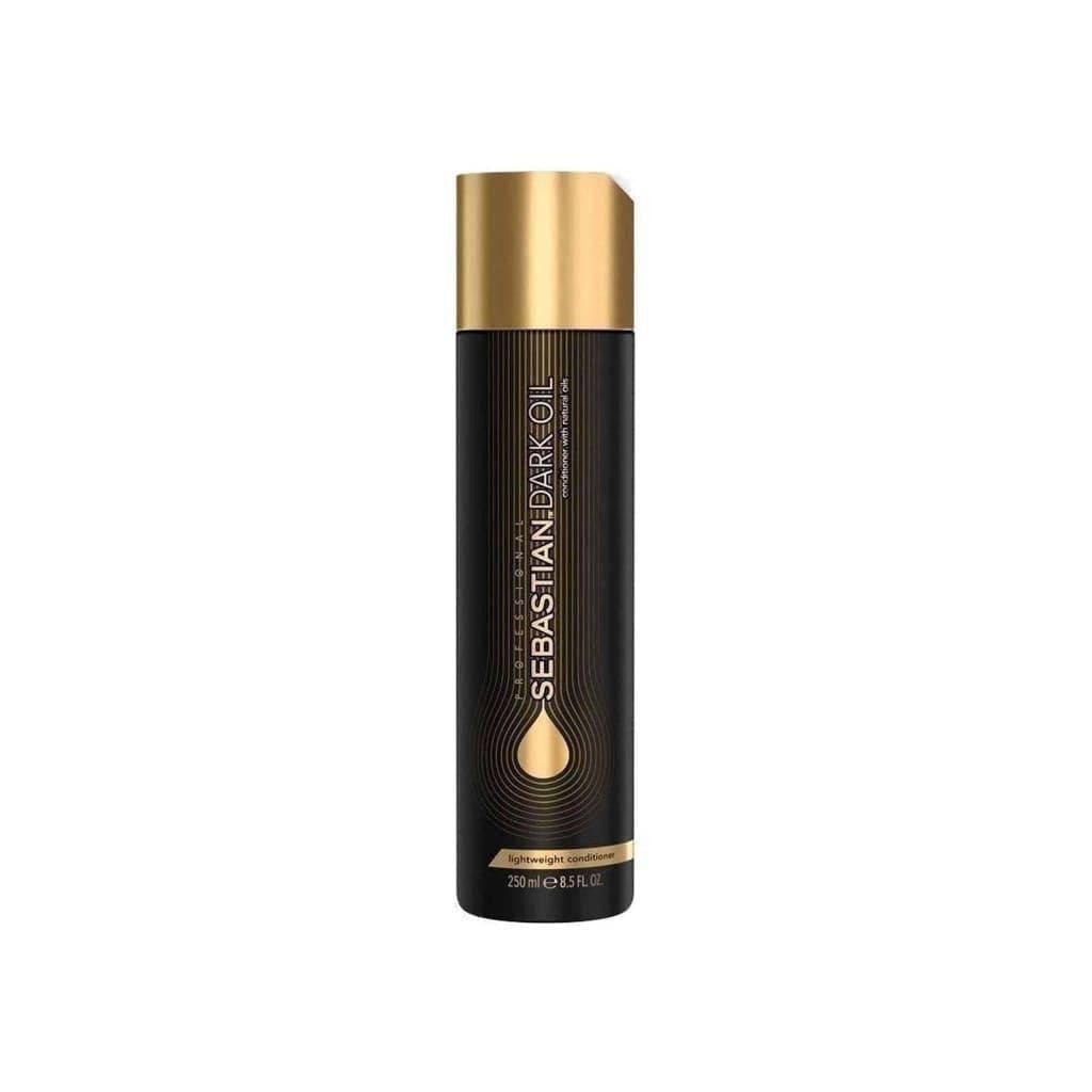 Black bottle of Sebastian Professional Dark Oil Conditioner with gold cap - 250ml