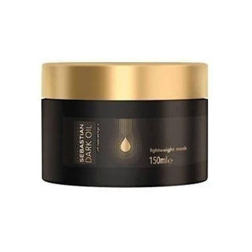 Sebastian Professional Dark Oil Mask 150ml - Black jar with gold lid featuring branding