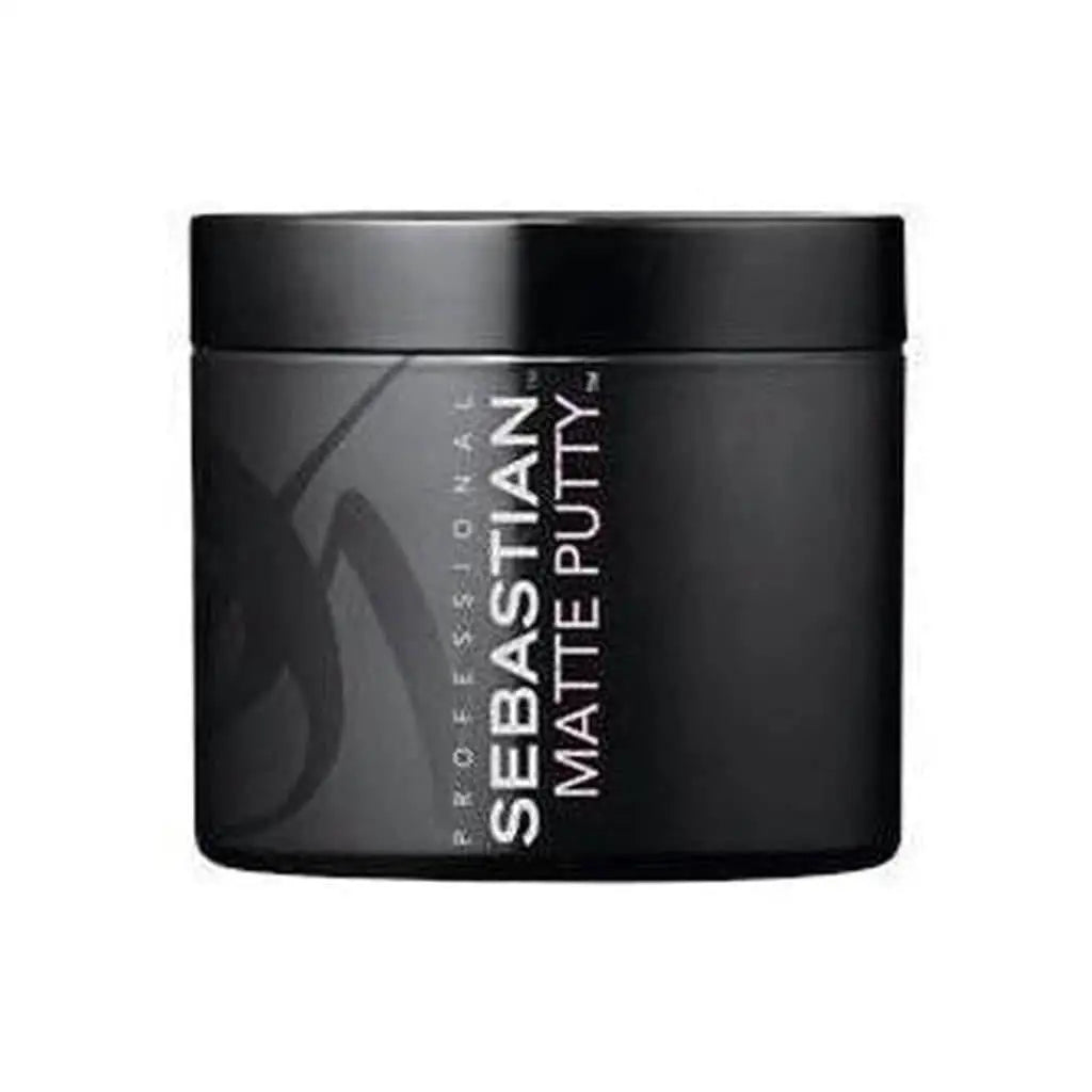 Black cylindrical container of Sebastian Professional Matte Putty - 75ml for long-lasting matte finish