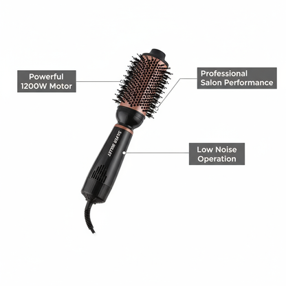 Silver Bullet Bliss Hot Air Brush with powerful 1200W motor and professional salon performance