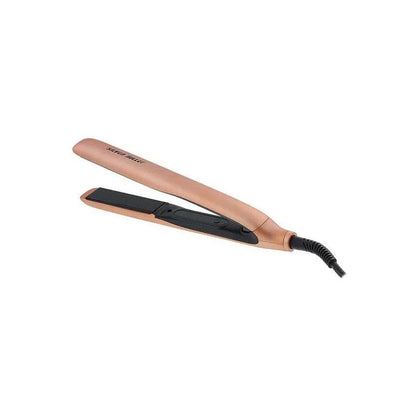Silver Bullet Sleek Heat Ceramic Iron hair straightener with rose gold finish and black ceramic plates