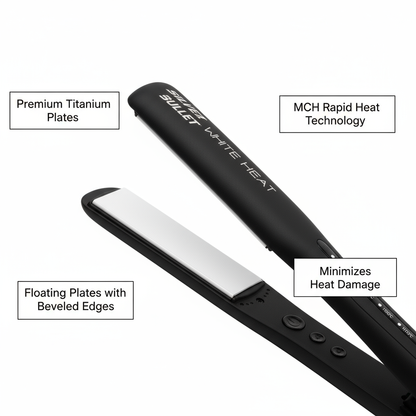Silver Bullet White Heat hair straightener 25mm with titanium plates and rapid heat technology
