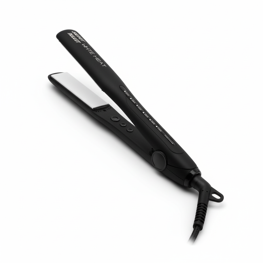 Silver Bullet White Heat hair straightener 25mm in black with digital temperature controls and swivel cord