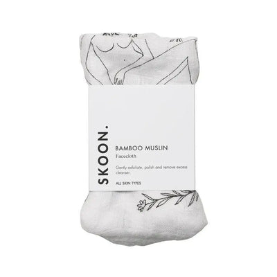 Skoon Bamboo Muslin Face Cloth: Exfoliating Facial Cleansing Tool