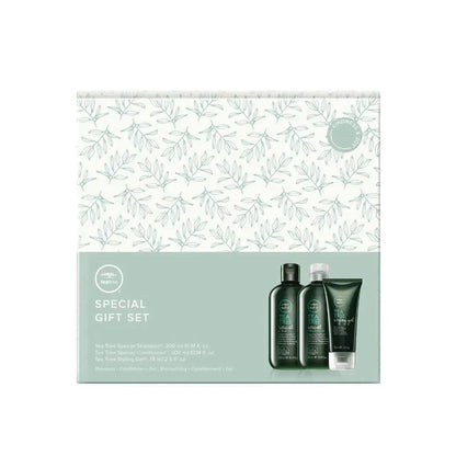 Tea Tree Special Gift Set: Shampoo, Conditioner, Styling Gel. Hair Care Kit for Healthy Scalp & Hair.