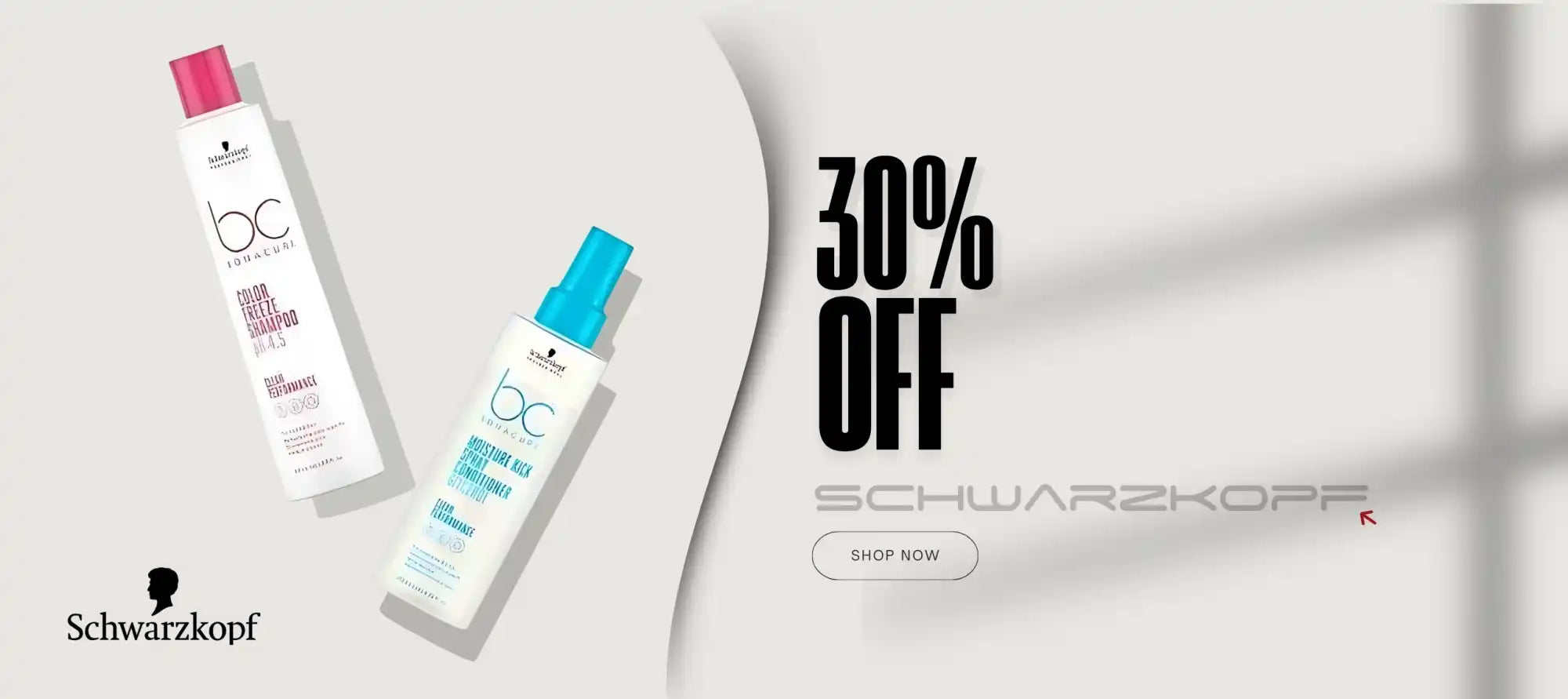 Save 30% on Schwarzkopf BC Bonacure hair care products including Color Freeze shampoo and Moisture Kick spray conditioner. Shop now!