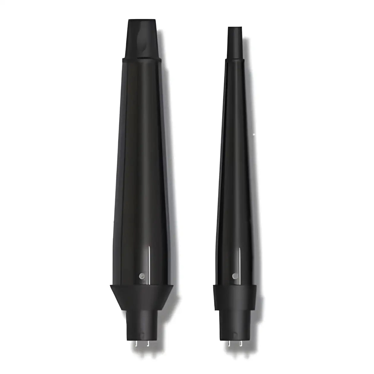 Two black conical tips for Veaudry myCurl Interchangeable Wand Duo, tourmaline ceramic material