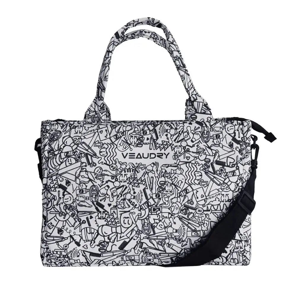 Black and white patterned handbag with doodles from Veaudry MyStyler Colossal Freestyle Limited Edition