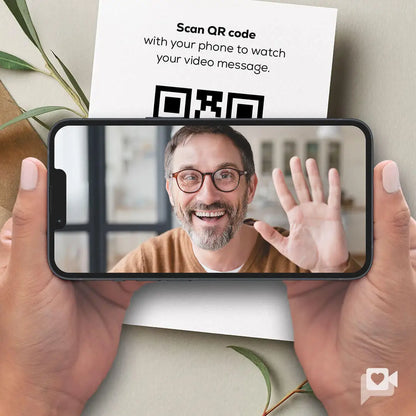 Smartphone on video call with QR code for Video Greet gift message in Cape Town