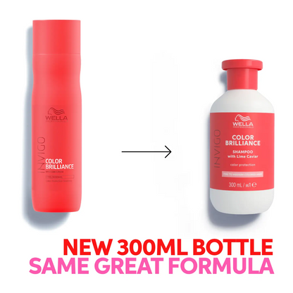 Wella Invigo Colour Protection Shampoo bottle in red and white showcasing new design - partnershairdesign