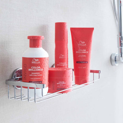 Collection of red Wella Color Brilliance hair care products including Wella Invigo Colour Protection Shampoo - partnershairdesign