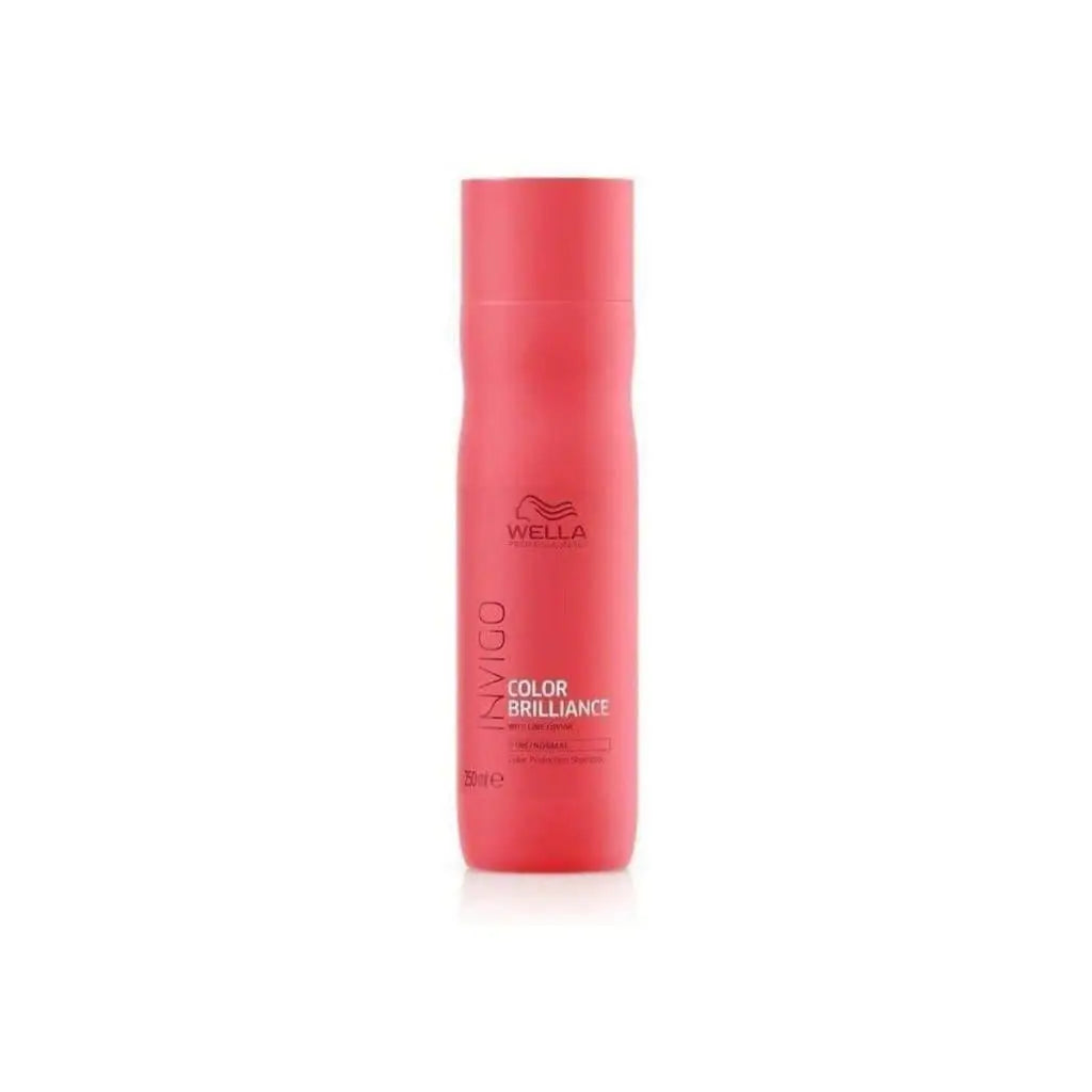 Pink cylindrical bottle of Wella Invigo Color Brilliance hair product.