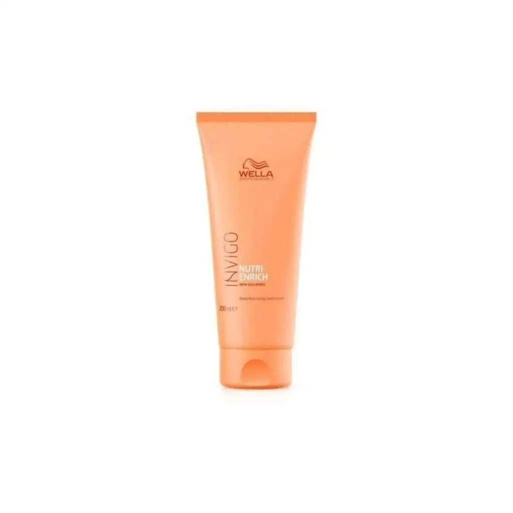 Orange tube of Wella Invigo hair product.