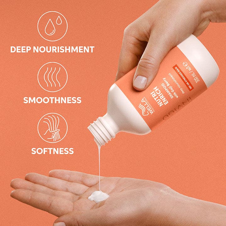 Dispensing Wella Professionals Invigo Deep Nourishing Shampoo onto hand