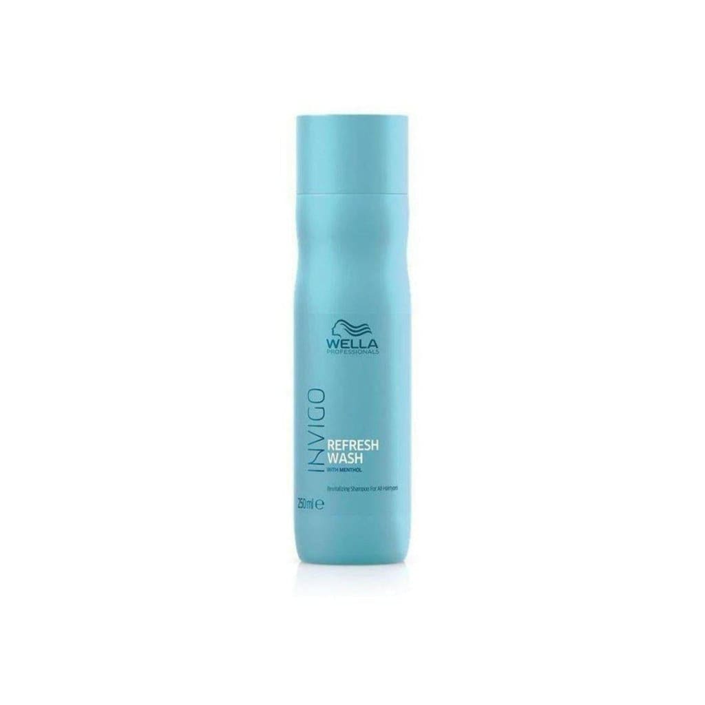 Light blue bottle of Wella Invigo Balance Refresh Wash Shampoo 250ml