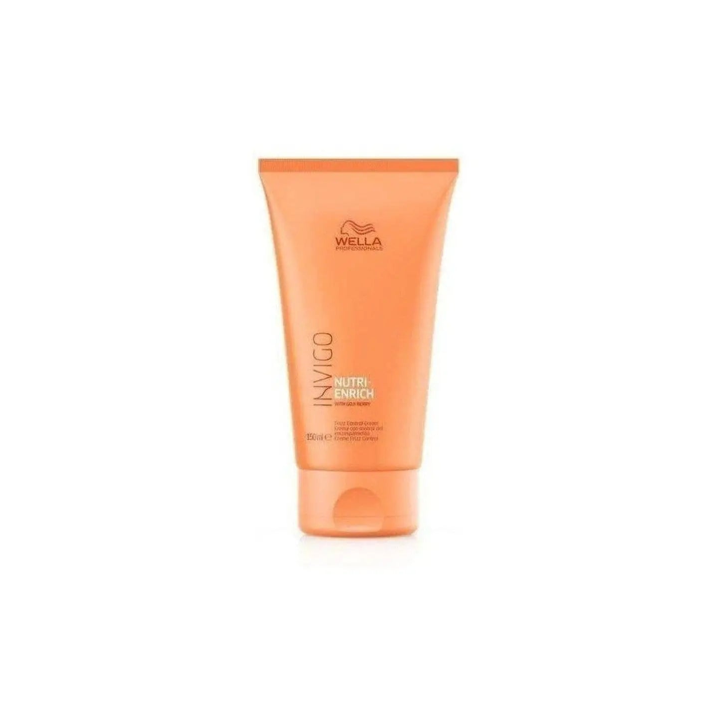 Orange tube of Wella Invigo Nutri Enrich Frizz Control Cream - 150ml for smooth hair care - partnershairdesign