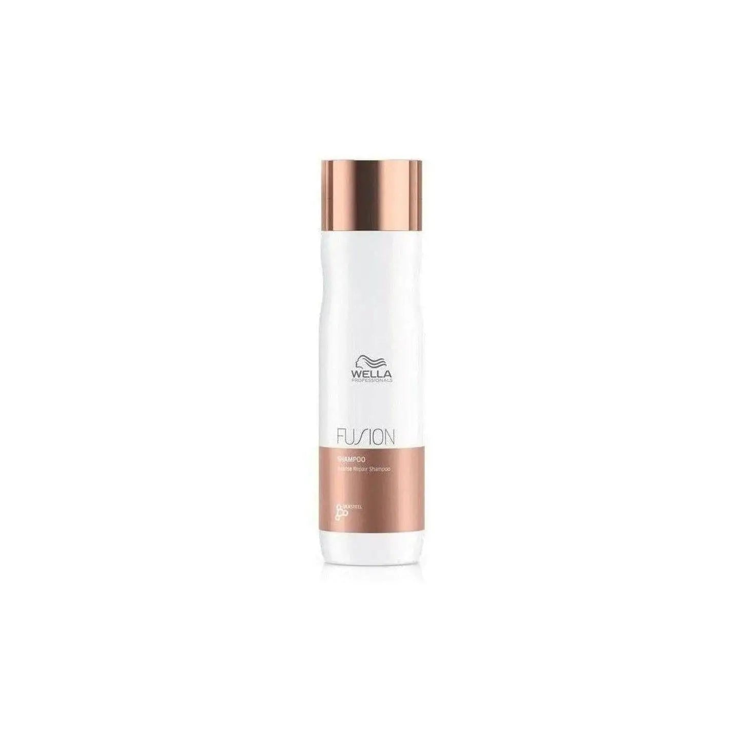 White and rose gold Wella Professionals Fusion Instant Repair Shampoo 250ml bottle