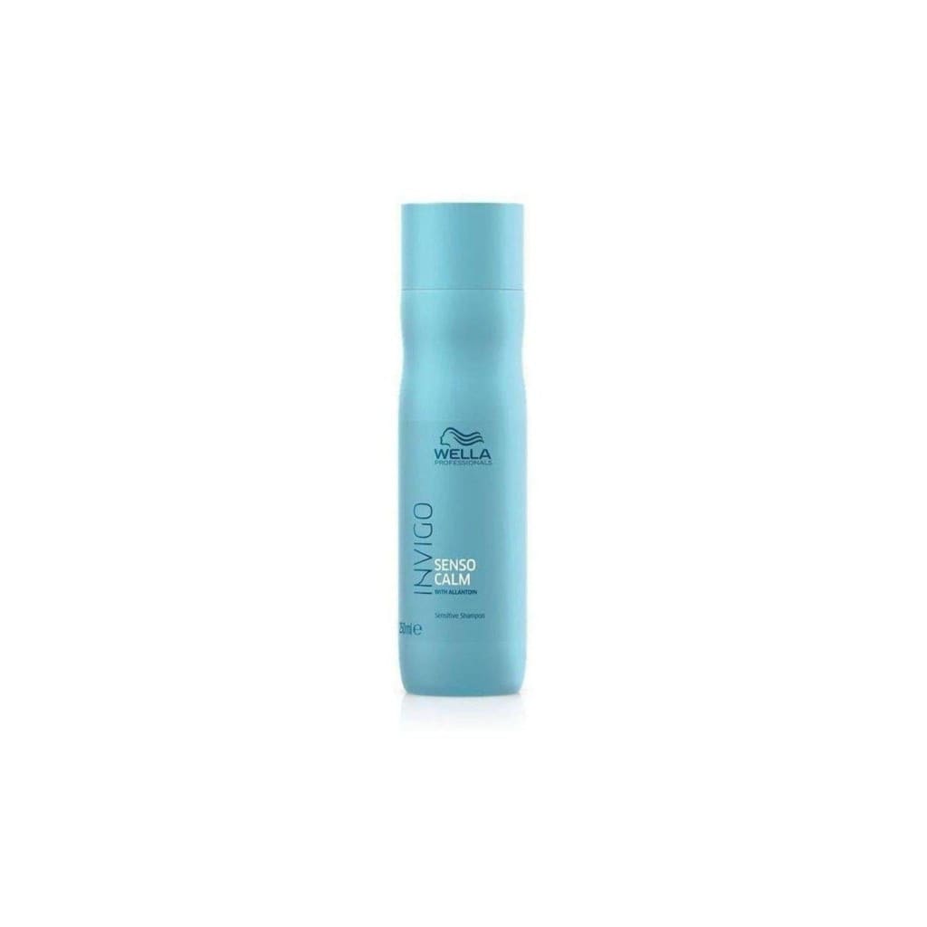 Light blue Wella Professionals Invigo Senso Calm Shampoo - 250ml for sensitive scalps - partnershairdesign